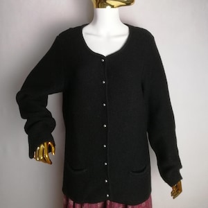 Austrian Wool Cardigan, Dirndl Folk Cardigan, Traditional Trachten Sweater, Oktoberfest Tyrol Cardigan, German Bavarian Alpen Knitwear, XL