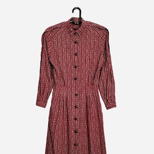 VINTAGE Flannel Dress, 70s Floral Pattern Dress, Cotton Prairie Dress, Womens Cottagecore Dress, Bohemian Maxi Dress, Western Country Dress
