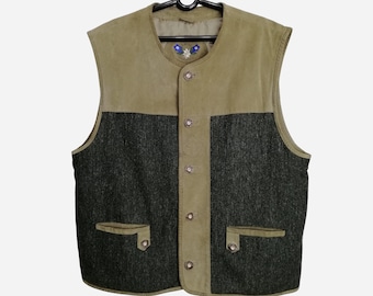 Chaleco de gamuza TRACHTEN, chaleco de lana austriaco, chaqueta sin mangas Oktoberfest, chaleco popular del Tirol, chaleco tradicional Alpen, chaleco alemán bávaro
