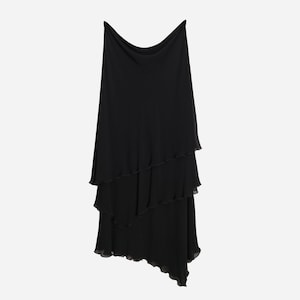ESCADA Vintage Damen SchwarzEr Seidenrock Elegant lagend Designer Langer Rock Reine Seide High Waist Maxi Rock