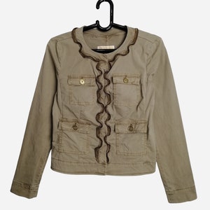 MICHAEL KORS Chaqueta vintage de mujer de los años 90 Diseñador de moda estadounidense Chaqueta de algodón Casual Military Khaki Spring Jacket
