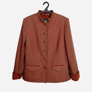 VINTAGE Trachten Jacket, Womens Austrian Wool Jacket, Traditional Tyrol Folk Blazer, Oktoberfest Dirndl Jacket, German Bavarian Alpen Jacket