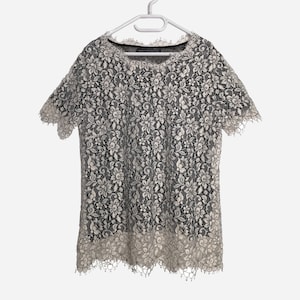 ERMANNO SCERVINO Vintage Womens Lace Top Italian Designer Floral Lace Blouse Elegant Bridal Lace Top Made In Italy Wedding Separates