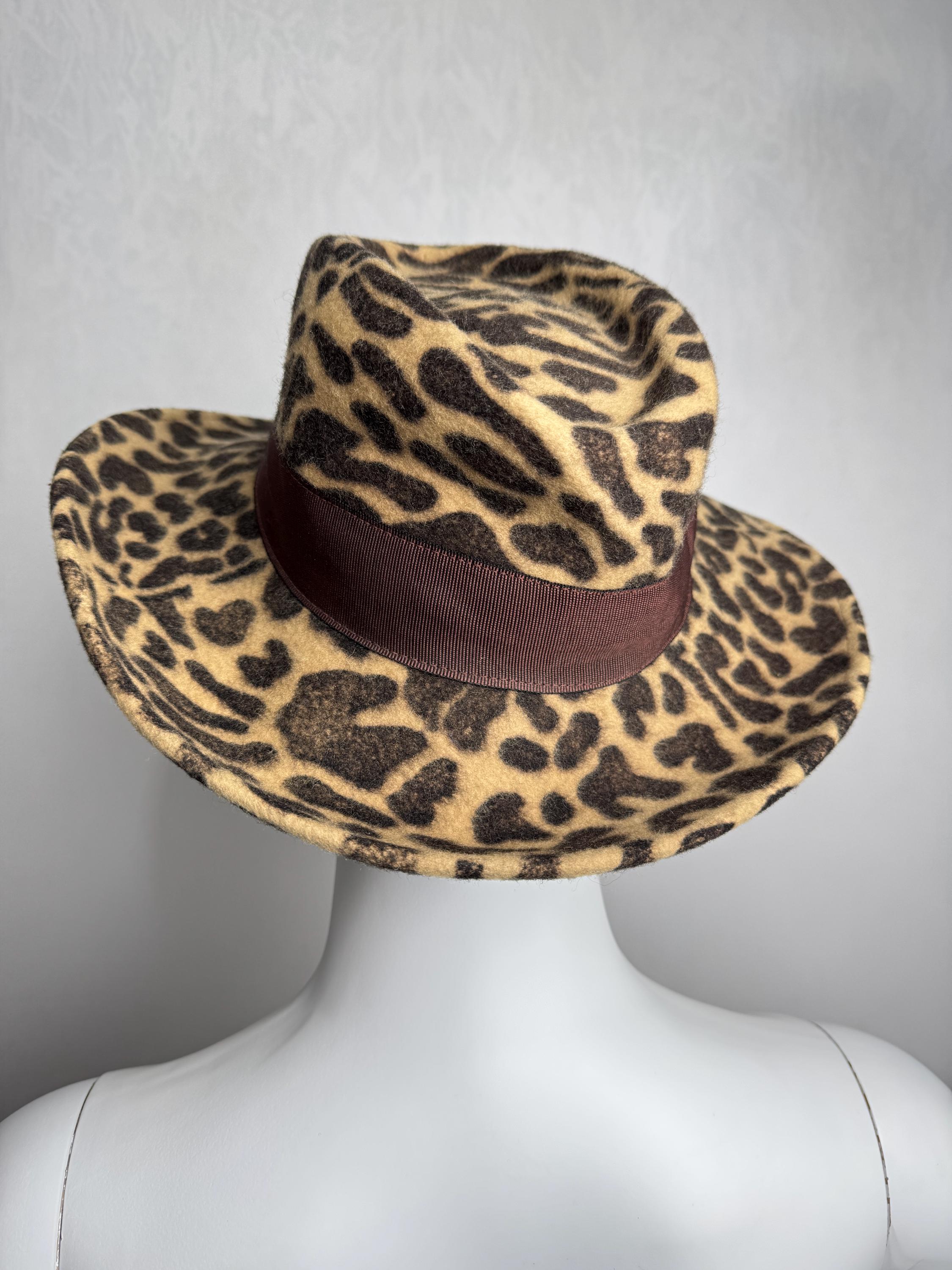 Leopard Print Fedora Hat, Animal Print Vintage Hat, Womens  display picture 1