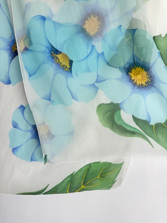 KENZO PARIS Floral Silk Scarf, French Luxury Designer Scarf, Y2K Chiffon  Print Scarf, Women Unique Long Neck Scarf, Authentic Accessory Gift