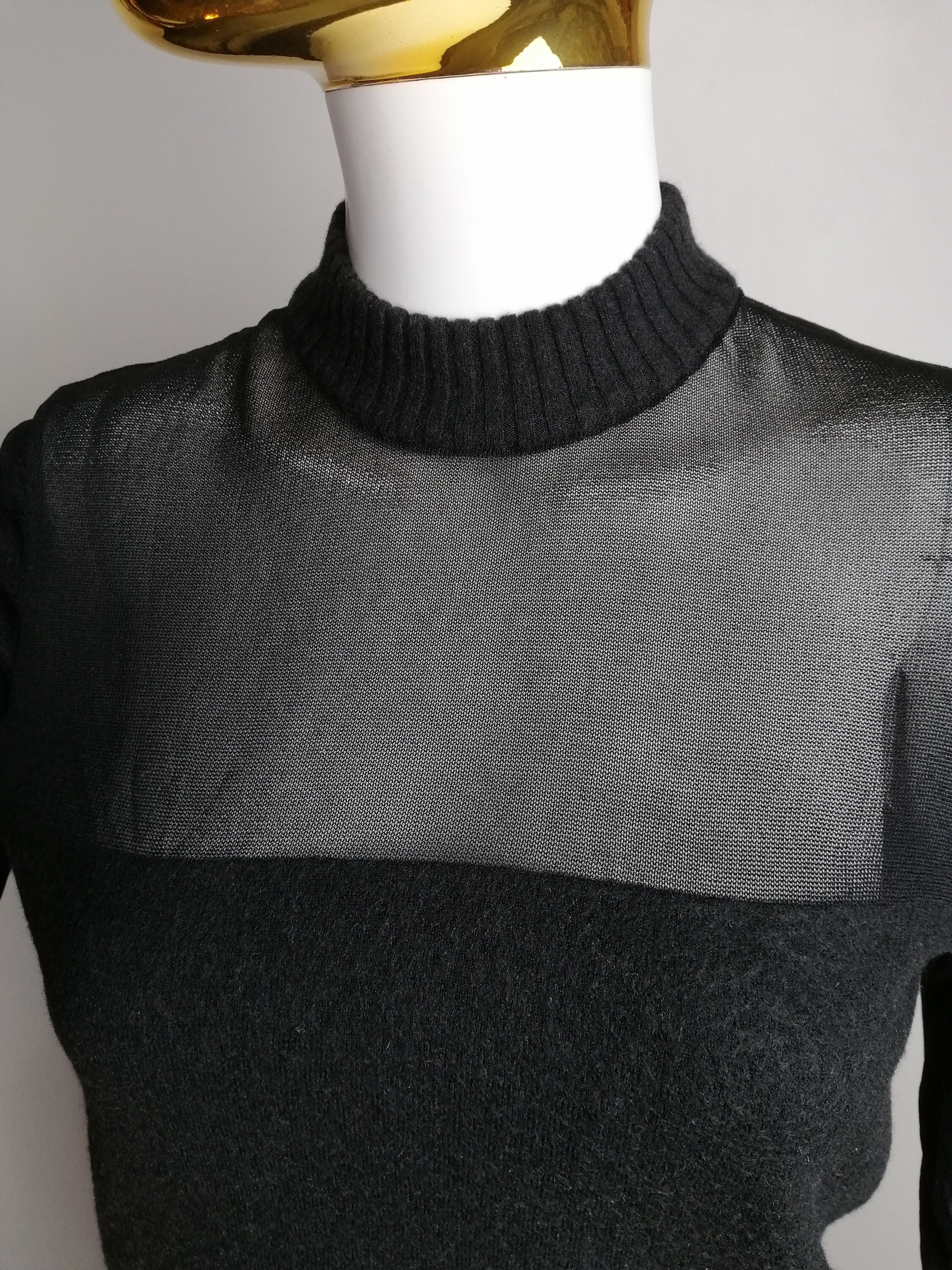 90s VERSACE Sheer Sweater, Authentic Versace Classic V2 Top, Black Mesh Top, Gianni Versace Designer Knitwear, Y2K Long Sleeve Top, Size 12 - Etsy 90s VERSACE Sheer Sweater, Authentic Versace Classic V2 Top, Black Mesh Top, Gianni Versace Designer Knitwear, Y2K Long Sleeve Top, Size 12 - Etsy