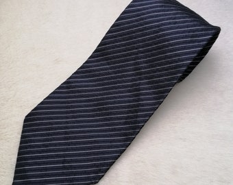 PAL ZILERI Silk Tie, Black Striped Necktie, Italian Designer Neck Tie, Statement Tie For Him, Classic Suit Accessories, Mens Birthday Gift