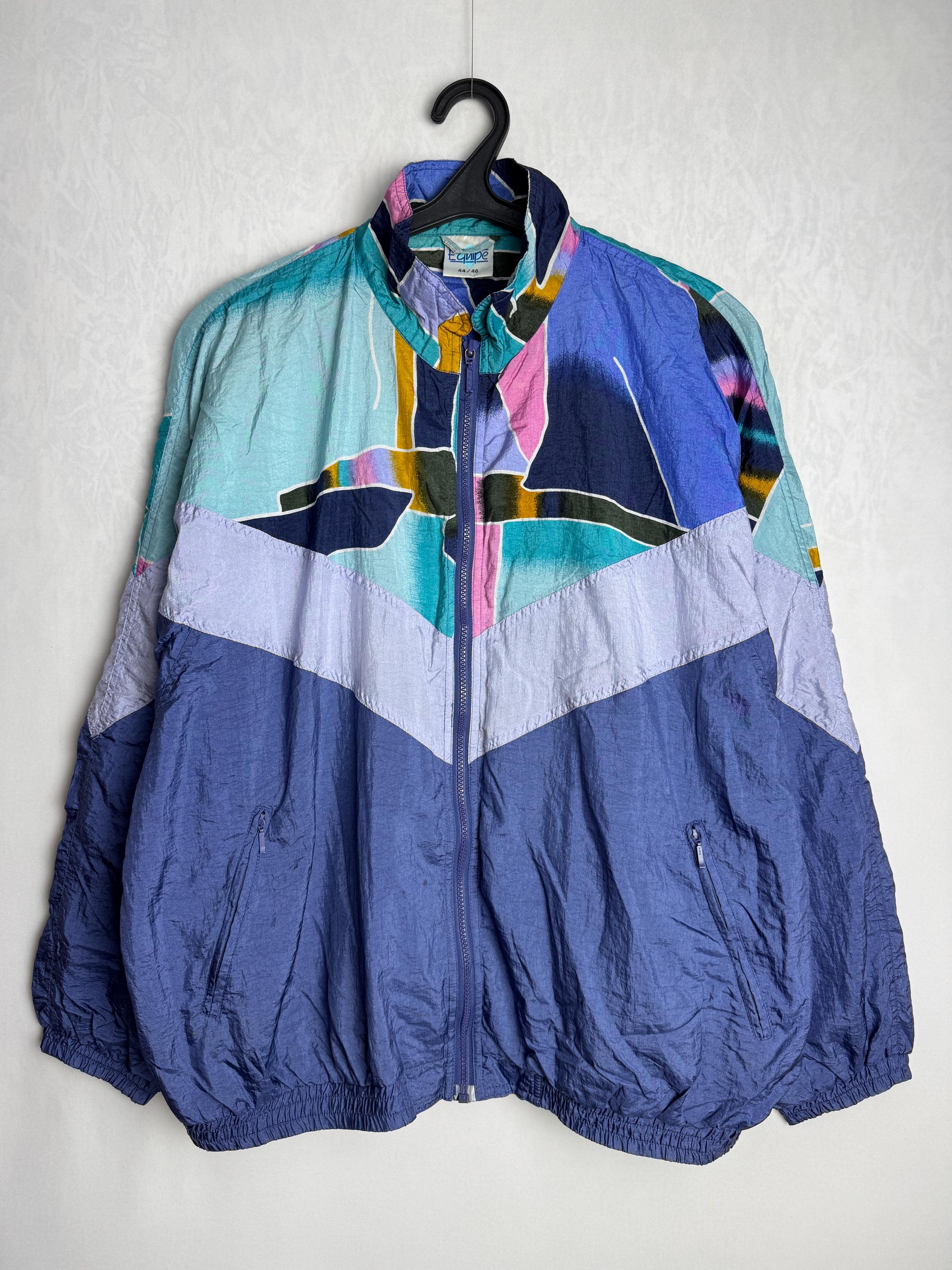 80s Colorblock Unisex Windbreaker, Outdoor Zipped Track Jacket