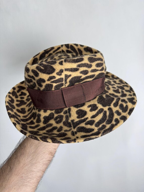 Animal Print Fedora Hat Leopard Wide Brim Hat Leopard Print Fedora