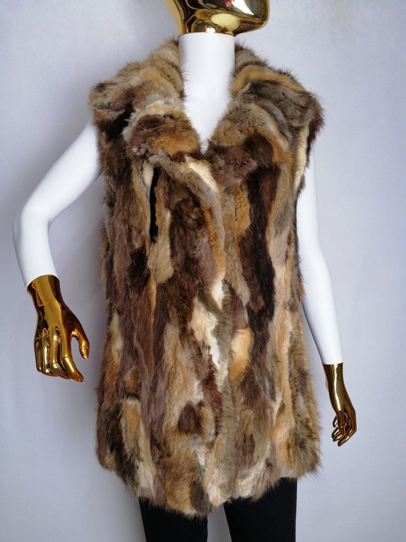 VTG Rabbit Fur Vest. Size Large