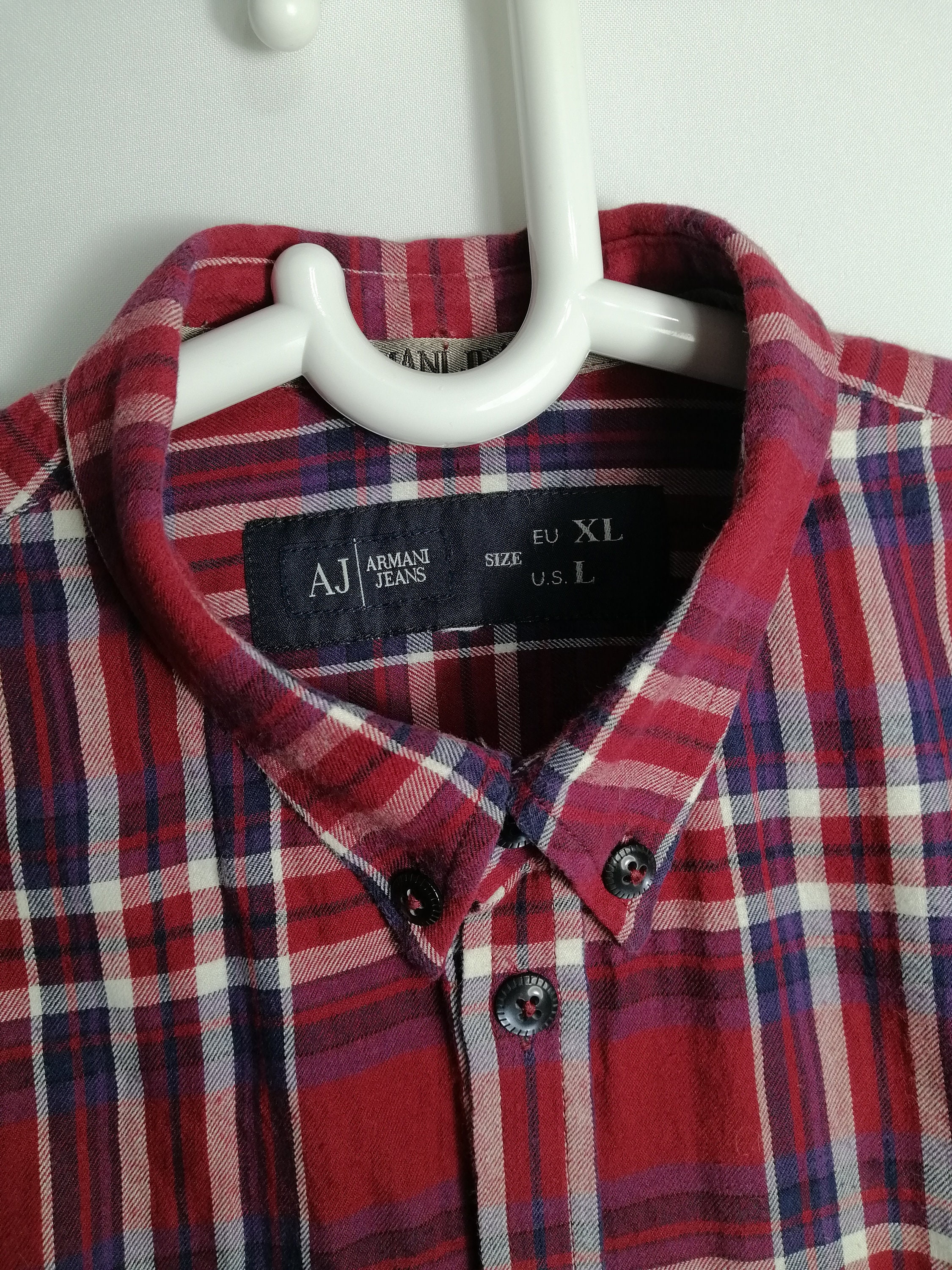 ARMANI JEANS vintage Mens Flanelle Shirt Cotton Long Sleeve - Etsy France