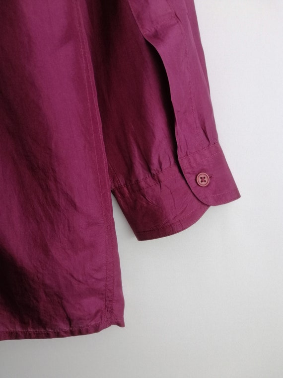 Vintage Mens Silk Shirt, 90s Oversized Pure Silk … - image 10