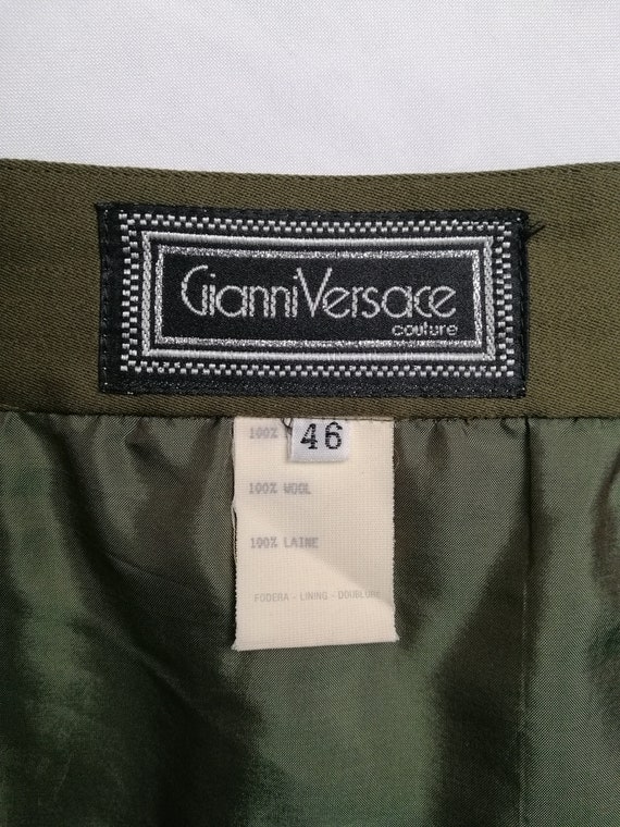 GIANNI VERSACE COUTURE Vintage Womens Wool Skirt Authentic Italian 