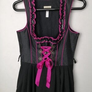 VINTAGE Sleeveless Dirndl Dress Black Traditional Trachten Dress ...