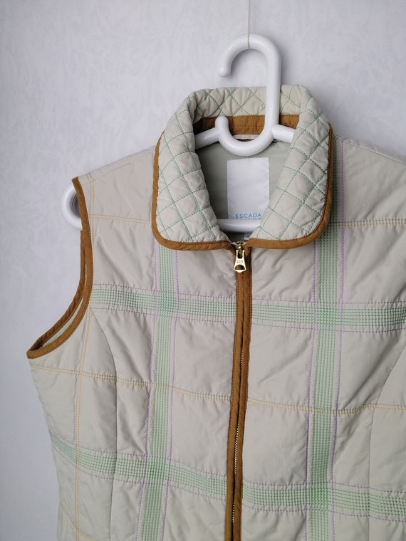 ESCADA SPORT Vintage Womens Quilted Down Vest Des… - image 10