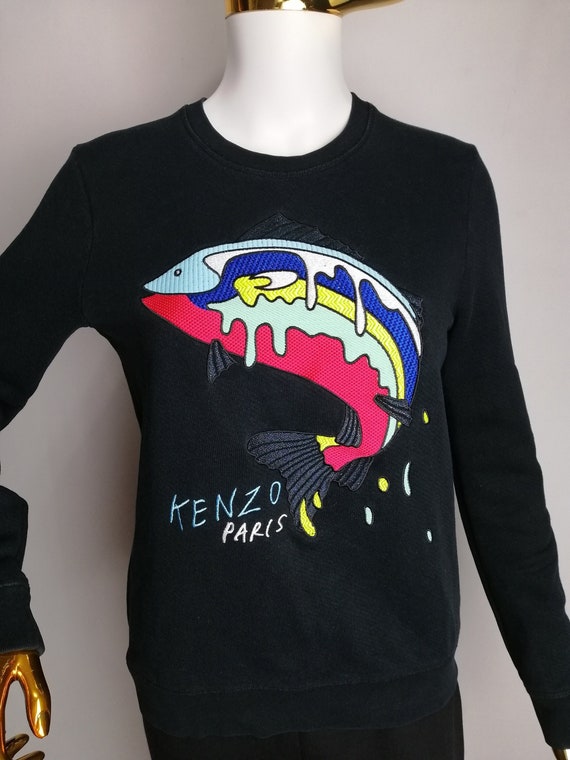 KENZO PARIS Womens Fish Sweatshirt, Authentic Fren