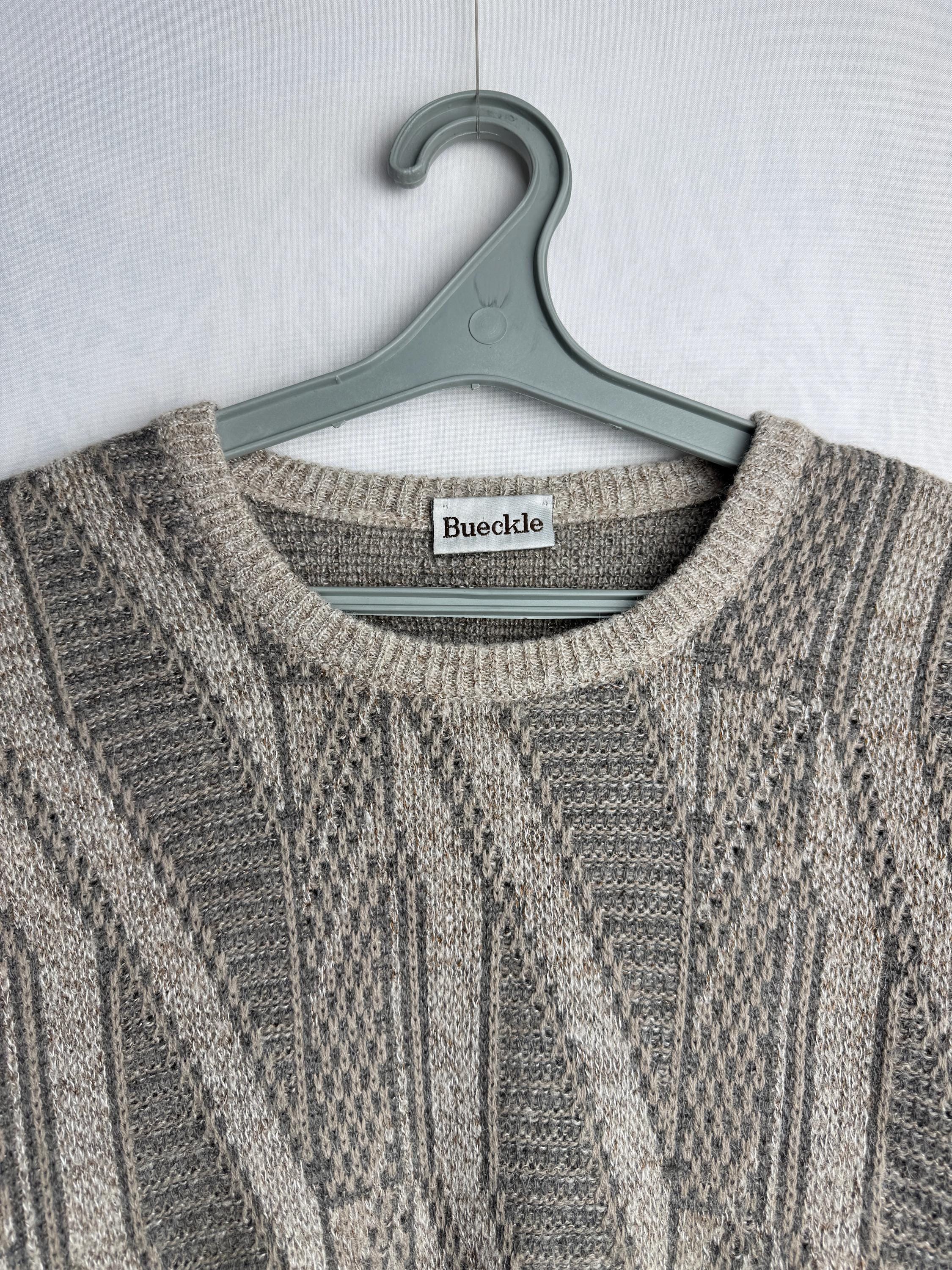 Vintage 90s Mohair Wool Geometric Aesthetic Cottage Core