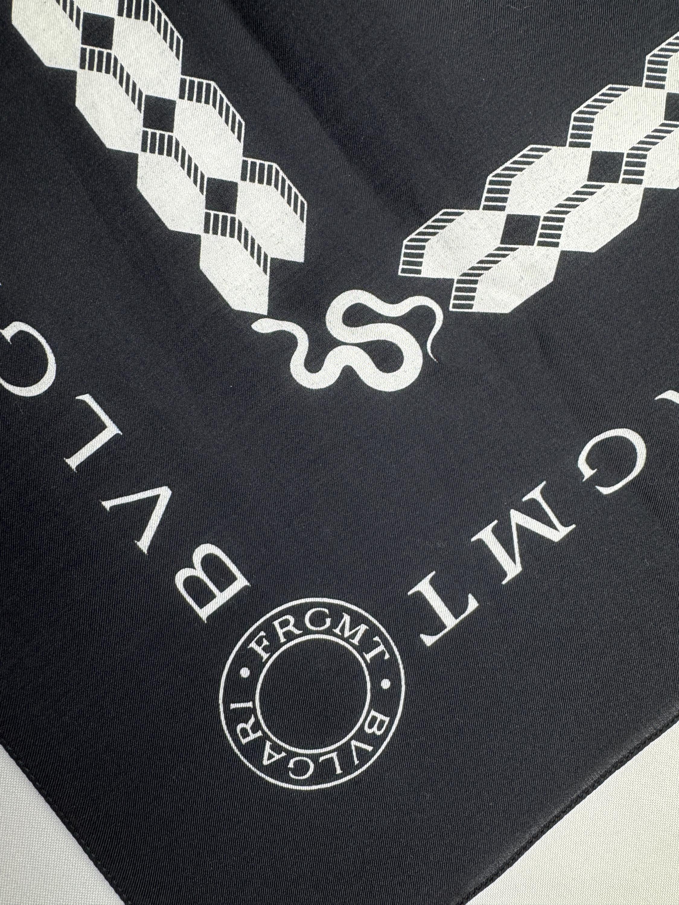 BVLGARI Monogram Bandana Scarf, Authentic Bulgari Square Scarf
