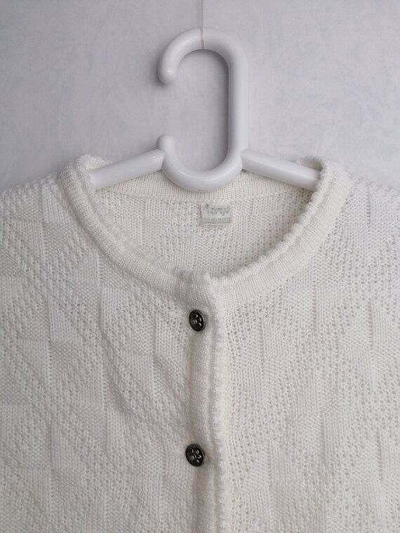 VINTAGE Womens White Dirndl Cardigan 80s Austrian… - image 3