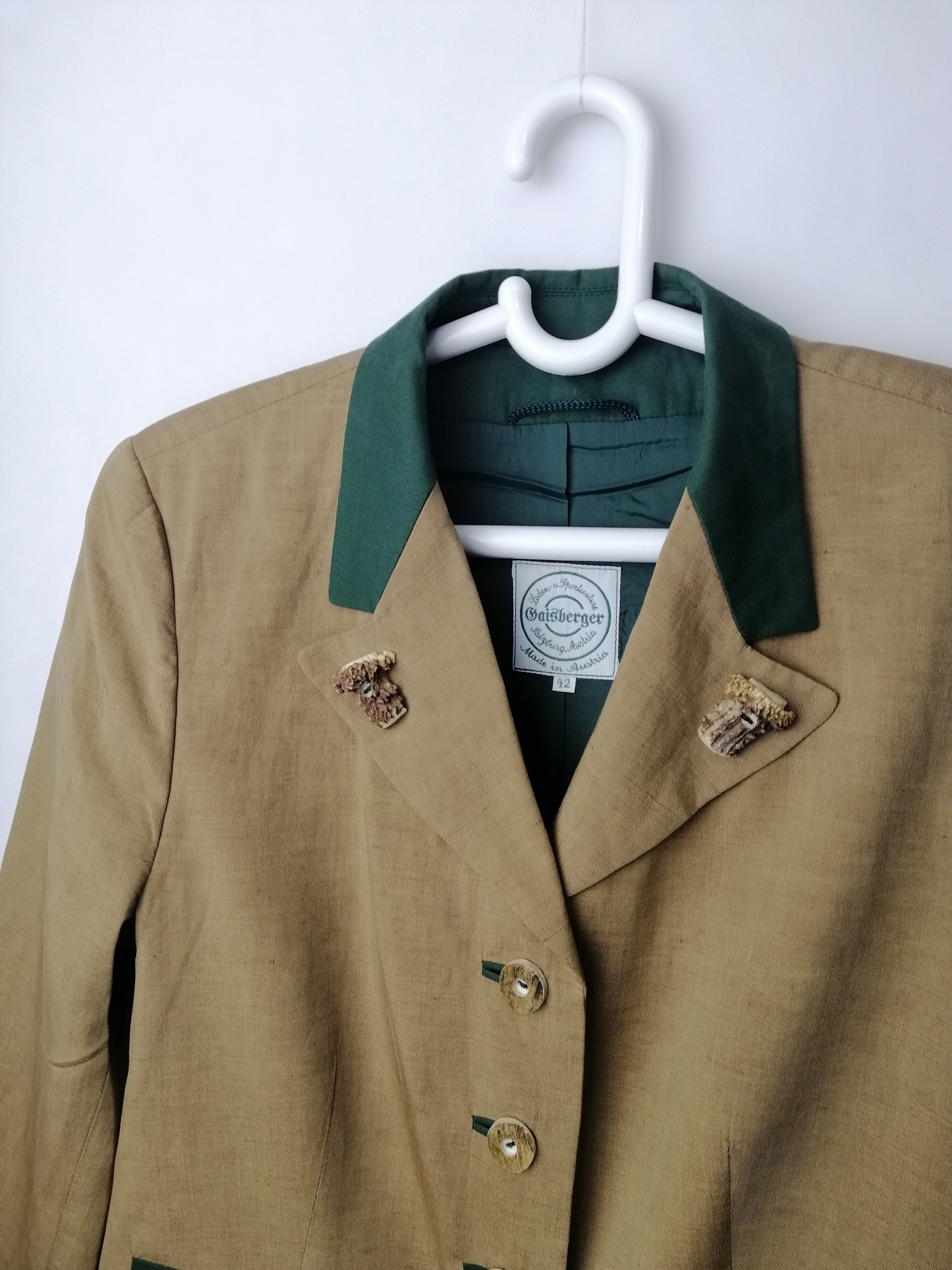 Made in Austria Vintage Trachten Jacket Linen Blend Traditional