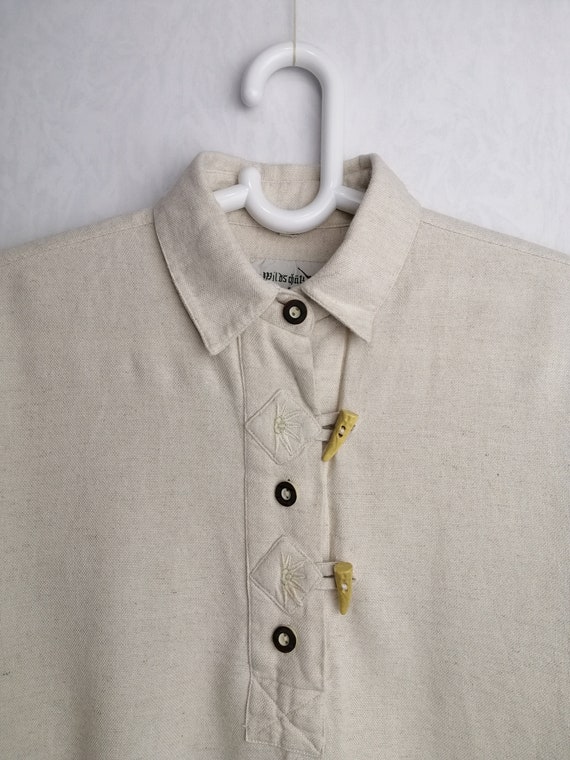 TRACHTEN Womens Folk Shirt, Linen Blend Dirndl Bl… - image 2