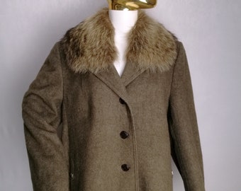 Loden Wool Fur Collar Coat, Womens Austrian Wool Jacket