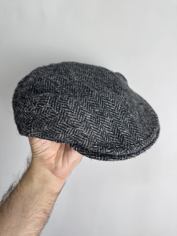Olney Hats Harris Tweed Herringbone Newsboy Cap Grey Olney Kinloch