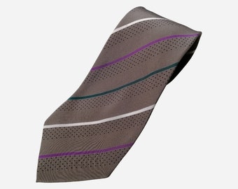 Gravata de seda GIANNI VERSACE, gravata vintage dos anos 80, gravata colecionável geométrica, gravata listrada feita na Itália, presente para ele