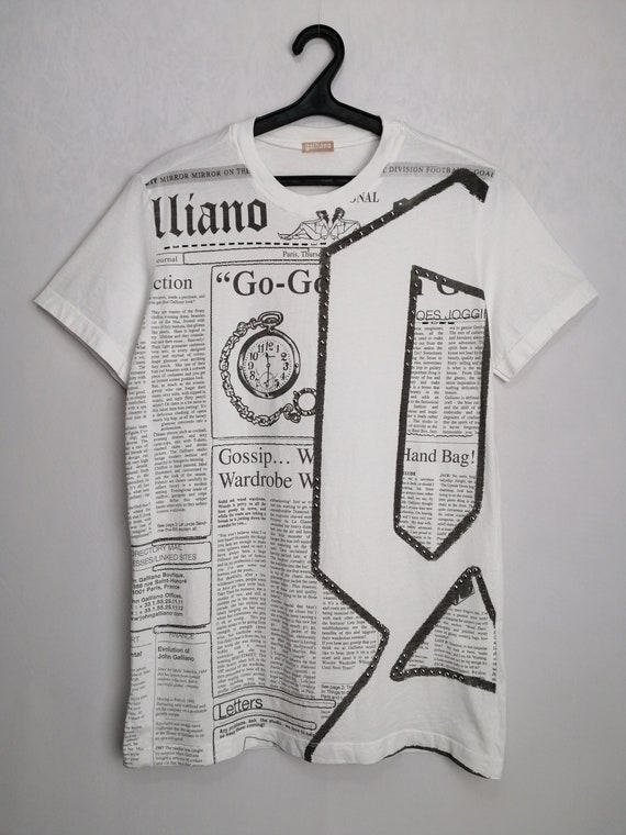 JOHN GALLIANO Gazette Vintage T-shirt, 2000s News… - image 1