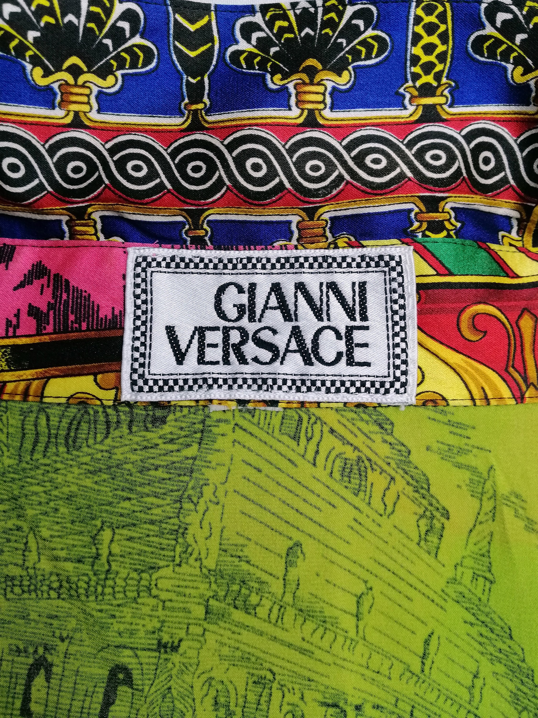 GIANNI VERSACE Silk Shirt, SS 1993 Versace Blouse, Baroque Print