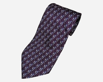 Corbata de seda VALENTINO, corbata de declaración de diseñador italiano, corbata de cuello de boda de los 90, accesorios de traje para hombres, corbata de caballero única, regalo para él