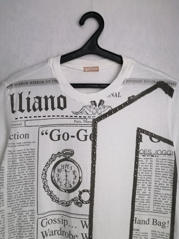 JOHN GALLIANO Gazette Vintage T-shirt, 2000s News… - image 2