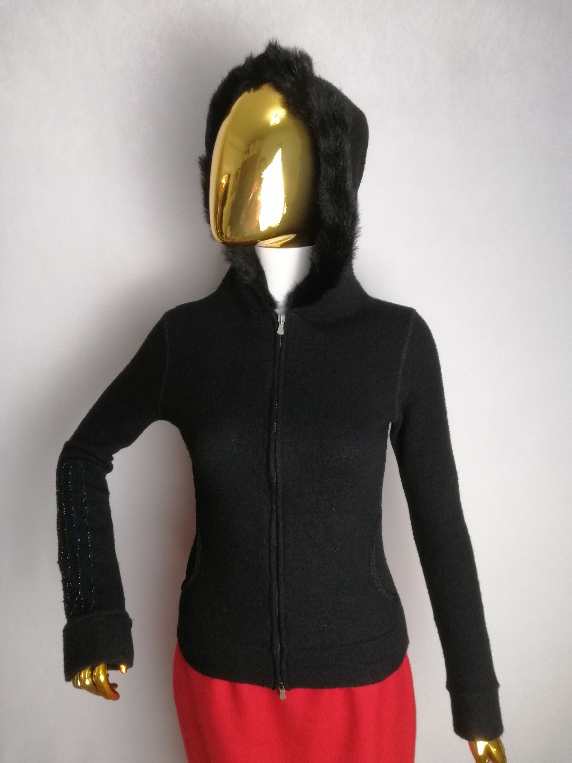 Y2k jacket with fur hoodie - Etsy 日本