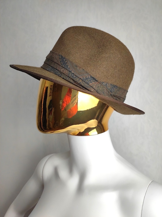 Italian Felt Hat, 80s Wool Fedora Hat, Made In Ita