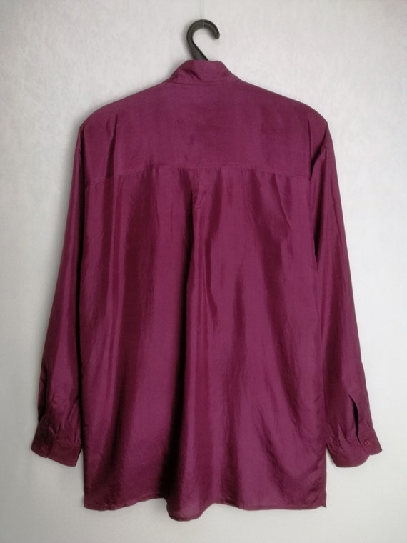 Vintage Mens Silk Shirt, 90s Oversized Pure Silk … - image 3