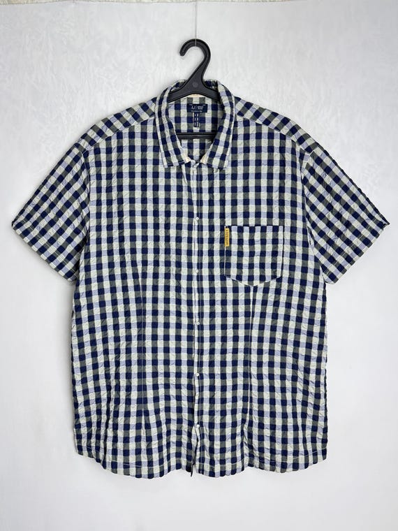 ARMANI JEANS Mens Check Shirt, Y2K Giorgio Armani, Italian