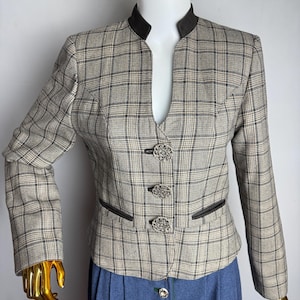 Dirndl Wool Blazer, Oktoberfest Trachten Jacket, Traditional Austrian Jacket, Tyrolean Folk Blazer, German Bavarian Alpen Jacket, Size S M