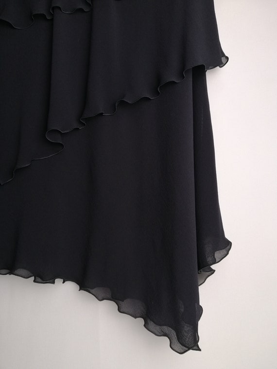 ESCADA Vintage Womens Black Silk Skirt Elegant La… - image 7