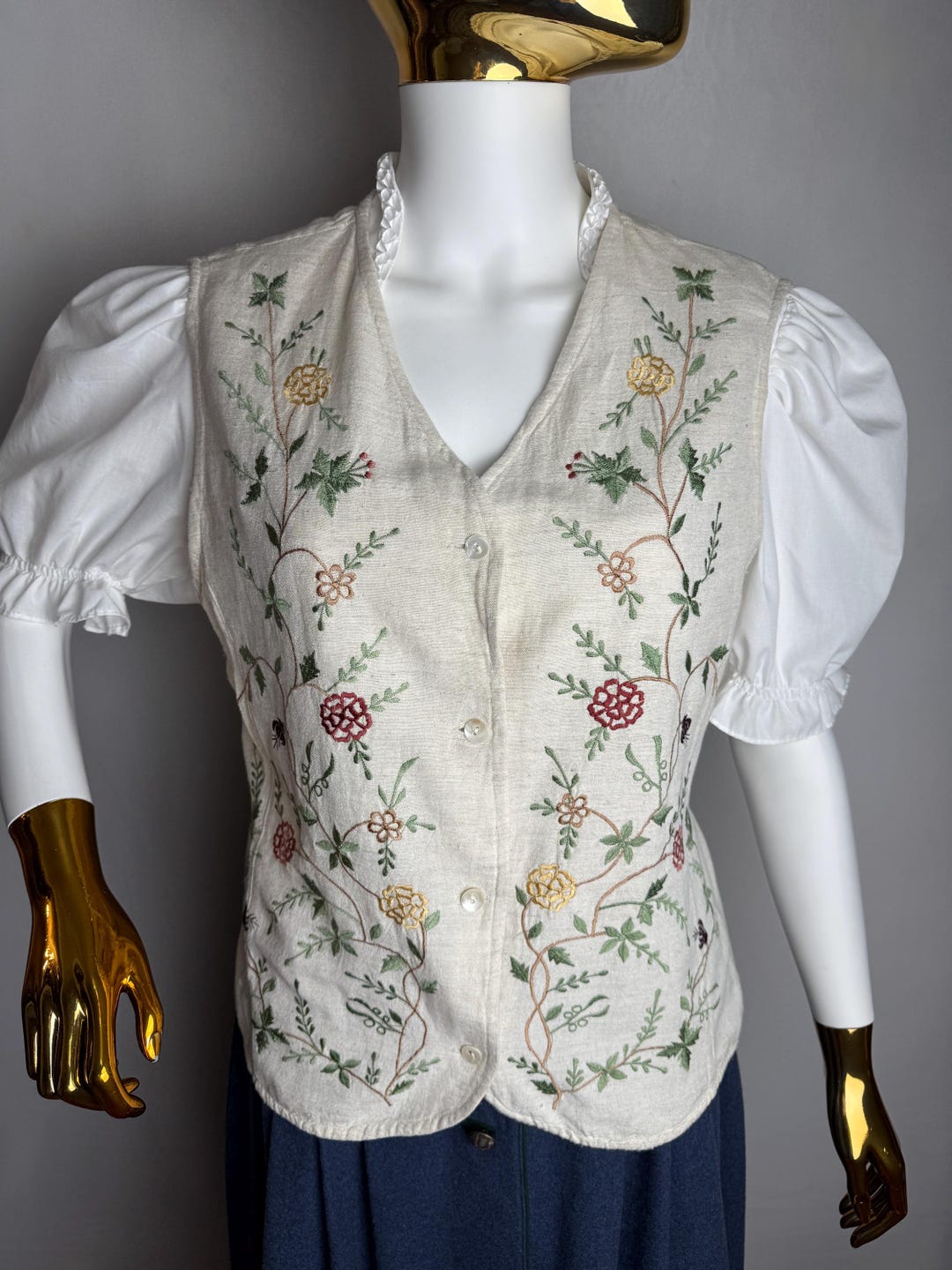 Boho Floral Embroidery Vest