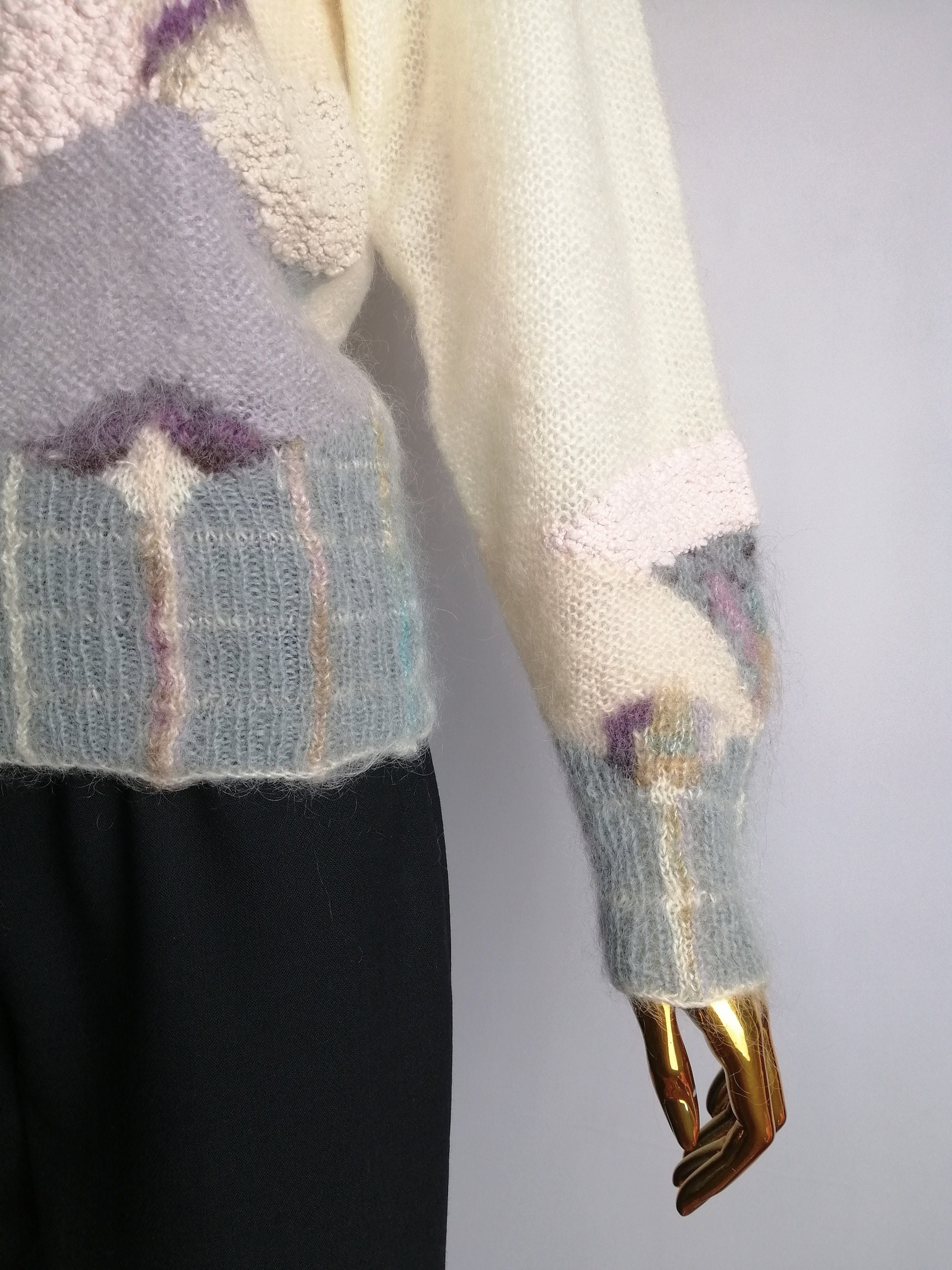 トップス louren low gauge mohair knit pullover Pulcykp Autumn Women's Mohair Sweater Lazy Korean Style Pink