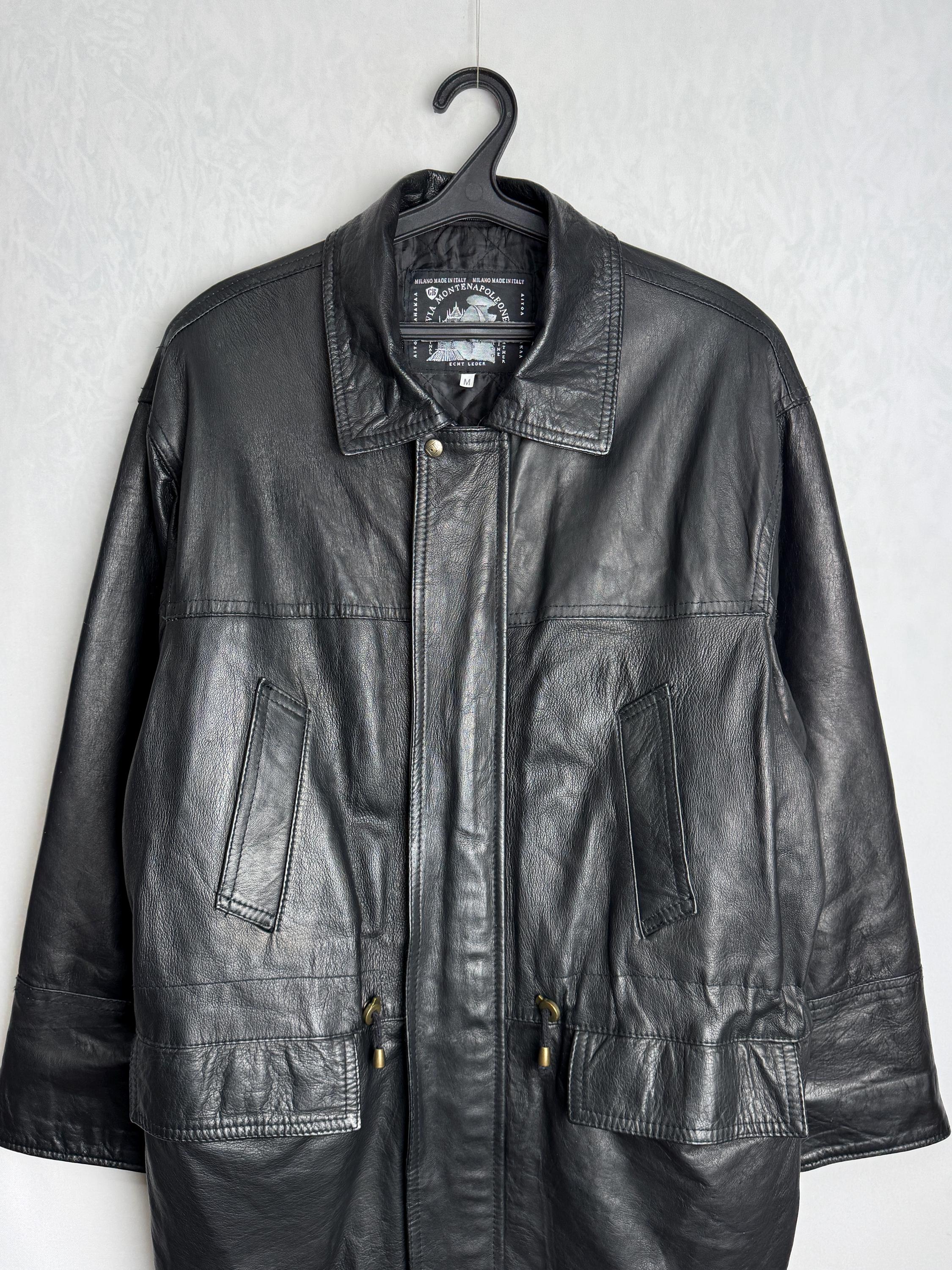 Made in Italy Leather Coat, 80s Men Soft Leather Jacket, Classic