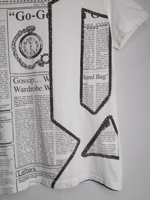 JOHN GALLIANO Gazette Vintage T-shirt, 2000s News… - image 5