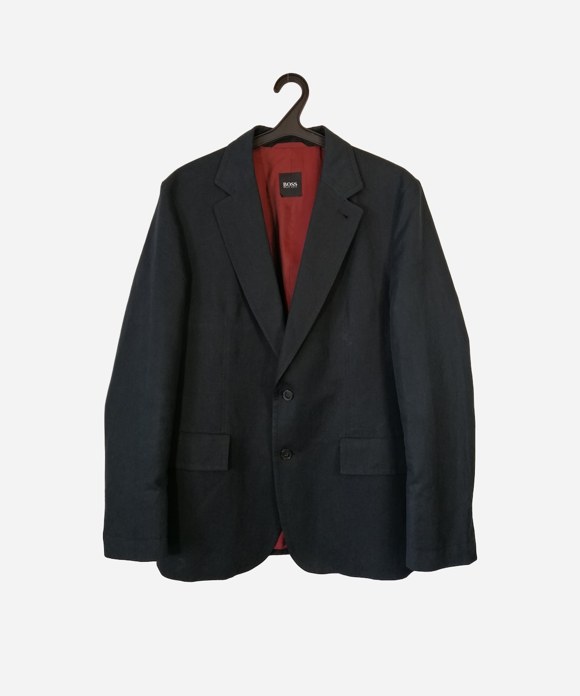 HUGO BOSS Vintage Mens Blazer Cotton Linen Jacket Navy Blue | Etsy