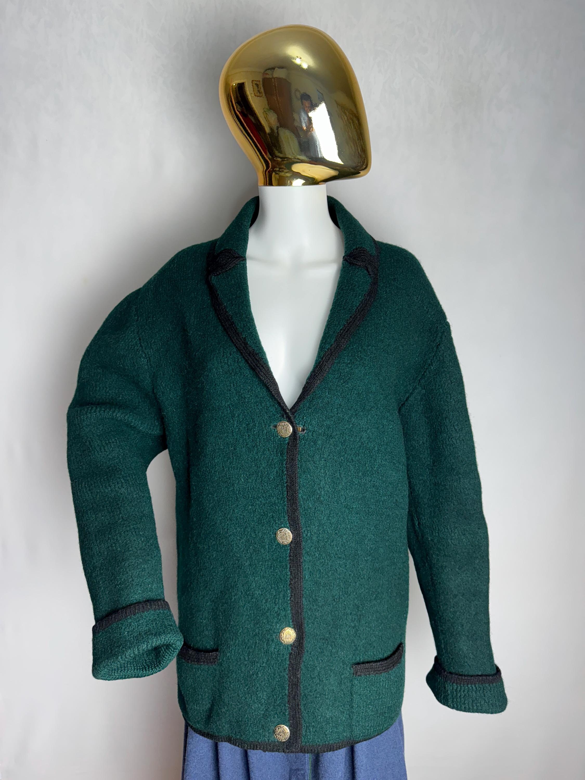 Boiled Wool Jacket, Austrian Wool Cardigan, Oktoberfest Trachten
