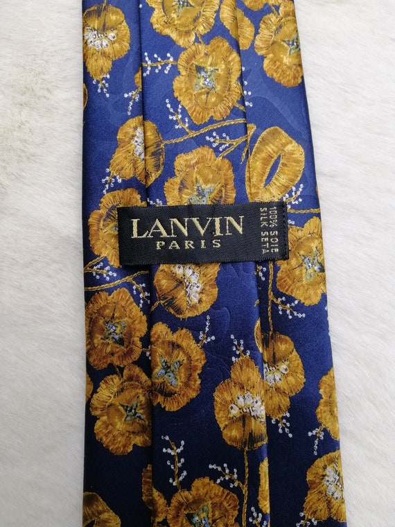 LANVIN PARIS Vintage Mens Silk Neck Tie French De… - image 2