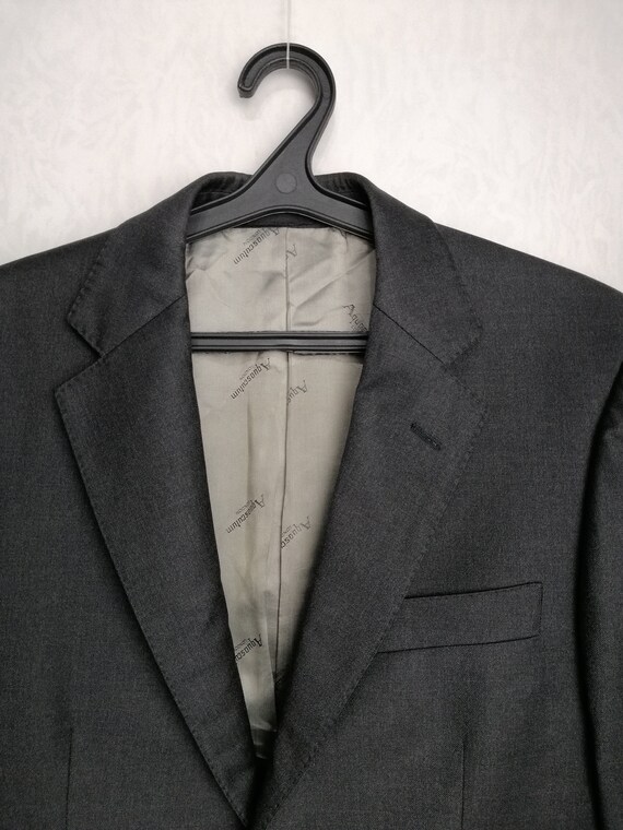 MolinelliVintage Aquascutum Suit Jacket Mens Wool Blazer British Formal Jacket Single Breasted Blazer Designer Sport Coat Black Business Jacket Size S