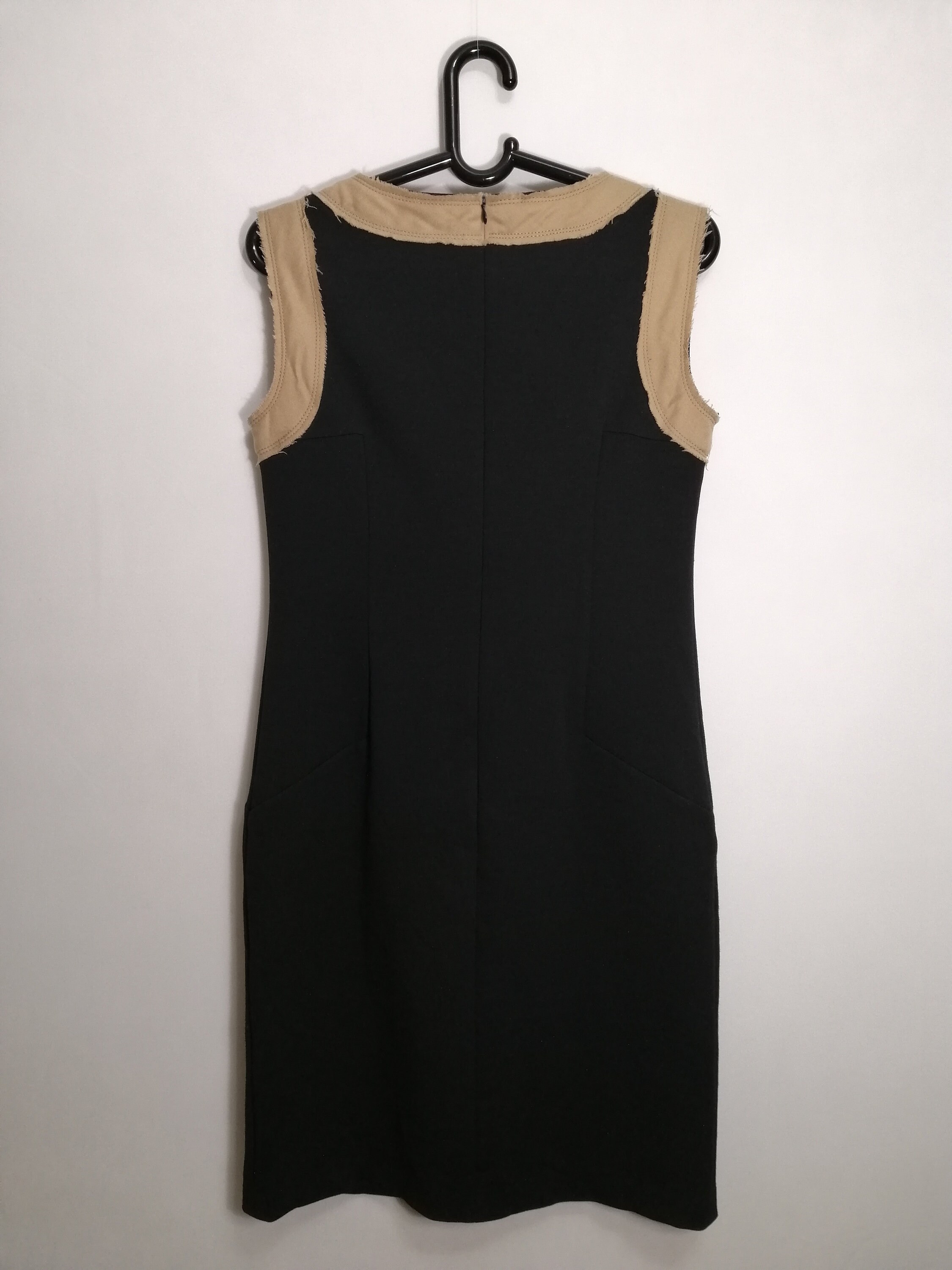 FABRIZIO LENZI Womens Black Dress Midi Stretch Wool Blend Back | Etsy