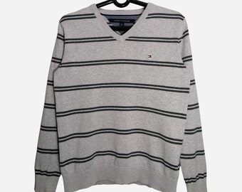 Pull col V Tommy Hilfiger Dénim Original gris pour homme - Toujour