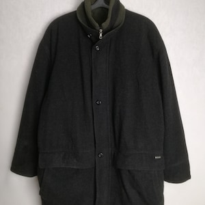 ジャケット・アウター [VINTAGE] 70s ALPEN LODEN loden coat ECHTER Alpen-Loden Vintage Overcoat Leather Button Closure