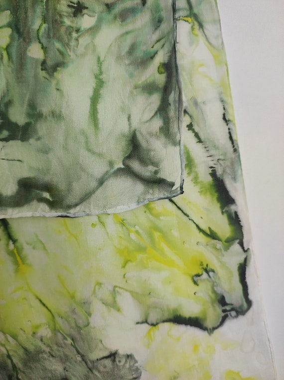 TIE DYE Silk Scarf, Hand Painted Silk Scarf, Abst… - image 5